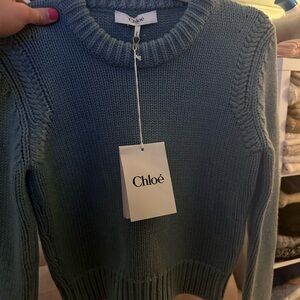 CHLOE Roll Neck Cropped Cashmere Sweater